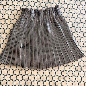 Zara Metallic Silver Skater Skort stretch